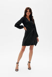 Elegant Satin Mini Dress with Convertible Waist Design