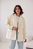 Chic Voluminous Jacket with Decorative Collar and Cuffs