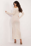 Chic Asymmetrical Evening Dress with Long Sleeves and Cuffs