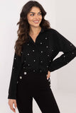 Elegant Women's Classic Shirt with Decorative Zircons