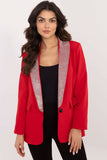 Elegant Women's Jacket with Decorative Lapels and Rhinestones