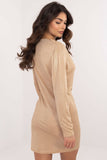 Elegant Shiny Mini Dress with Long Sleeves for Formal Events