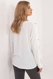 Elegant Classic Blouse with Boat Neck and Button Accents
