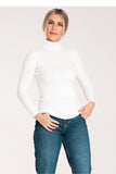 Lightweight Ribbed Cotton Turtleneck with Long Sleeves
