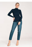 Classic Ribbed Cotton Turtleneck with Long Sleeves