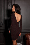 Elegant Fitted Dress with Ruching and V-Back Detail