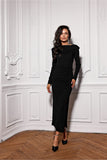 Elegant Shimmer Dress with Boat Neckline and Side Slit