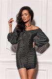 Elegant Ruching Dress with Adjustable Off-Shoulder Style