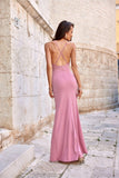 Elegant Strapless Maxi Dress with Open Back and Slit