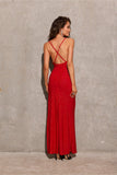 Elegant Strapless Evening Dress with Open Back & Slit