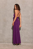 Elegant Long Strapless Dress with Open Back and Glitter