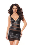 Alluring Latex Dress with Built-In Bra & Adjustable Straps