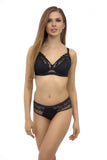 Elegant Lace and Mesh Microfiber Panties with Wide Band