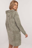 Chic Marble Print Sweatshirt Dress with Hood and Pockets