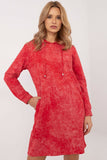 Chic Marble Print Sweatshirt Dress with Pockets