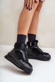 Stylish Platform Sneakers with Warm Sheepskin Fur Lining