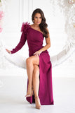 Elegant Fitted Dress with Floral Shoulder Accent