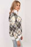 Chic Women's Check Pattern Casual Zip Sweatshirt