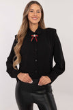 Chic Women's Button-Up Shirt with Detachable Brooch
