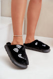 Cozy Fur Slippers with Charming Patches and Bow Detail