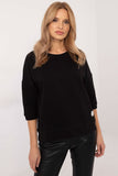 Comfortable Everyday Blouse with 3/4 Sleeves & Round Neck