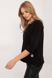 Comfortable Everyday Blouse with 3/4 Sleeves & Round Neck