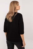 Comfortable Everyday Blouse with 3/4 Sleeves & Round Neck