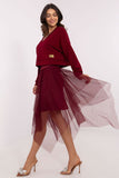 Chic Women's Blouse and Tulle Midi Dress Set for Every Occasion