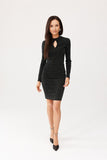 Elegant Mini Dress with Diamond Detailing and Cutout Neckline