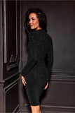Elegant Mini Dress with Diamond Detailing and Cutout Neckline