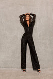 Elegant Sequin-Embroidered Maxi Jumpsuit for Any Occasion