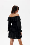 Charming Spanish Style Mini Dress with Ruffled Details