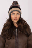 Vibrant Striped Winter Beanie with Fluffy Pom-Pom
