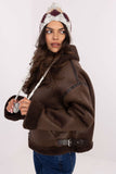 Chic Geometric Ear Hat with Fluffy Pom-Pom for Winter Style