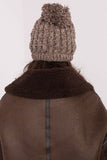 Chic Women's Beanie with Zircon Accents and Pom-Pom