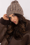 Chic Women's Beanie with Zircon Accents and Pom-Pom