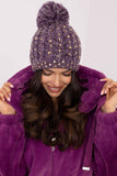 Chic Women's Beanie with Pom-Pom & Subtle Zircon Accents