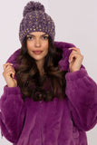 Chic Women's Beanie with Pom-Pom & Subtle Zircon Accents