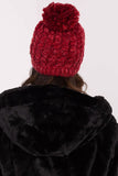 Chic Winter Beanie with Zircon Accents and Fluffy Pom-Pom