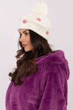 Chic Winter Beanie with Fluffy Pom-Pom and Dotted Design