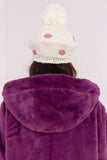 Chic Winter Beanie with Fluffy Pom-Pom and Dotted Design