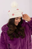 Chic Winter Beanie with Fluffy Pom-Pom and Dotted Design