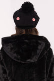 Charming Winter Beanie with Fluffy Pom-Pom and Dots