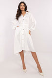 Elegant Midi Shirt Dress with Pockets and Tie Waist