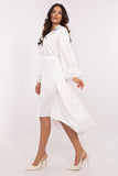 Elegant Midi Shirt Dress with Pockets and Tie Waist