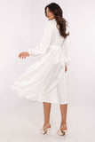 Elegant Midi Shirt Dress with Pockets and Tie Waist