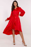 Elegant Midi Shirt Dress with Asymmetrical Cut & Pockets