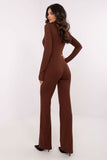 Chic Women's Jumpsuit with Zipper and Thumb Hole Cuffs