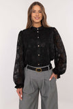 Elegant Women's Shirt with Decorative Embroidery and Collar