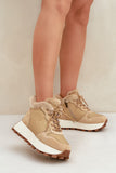 Insulated Leather Platform Sneakers for Winter Comfort